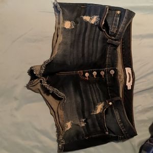 Jean distressed shorts